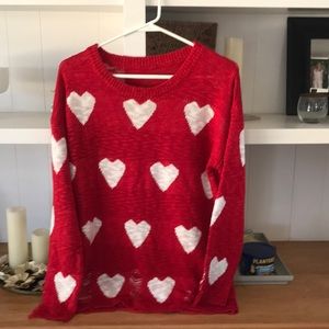 Red sweater. So cute